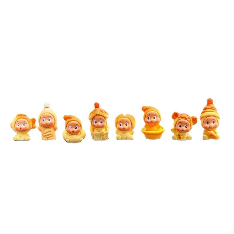 8-Piece Cute Figurine Car Set
