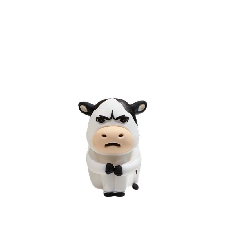 Grumpy Cow Car Figurine
