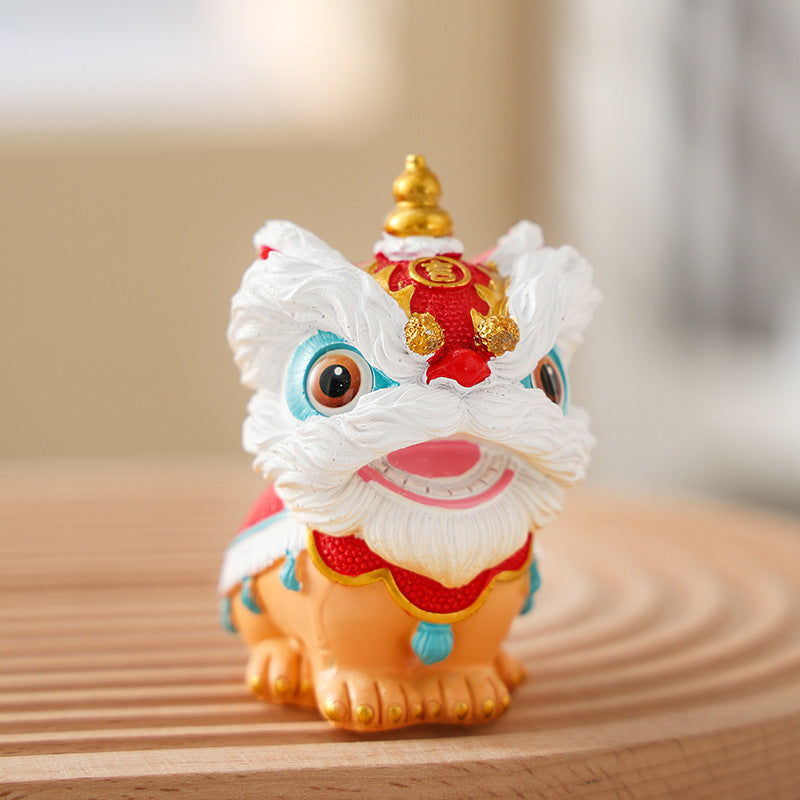Lion Dance Car Figurine