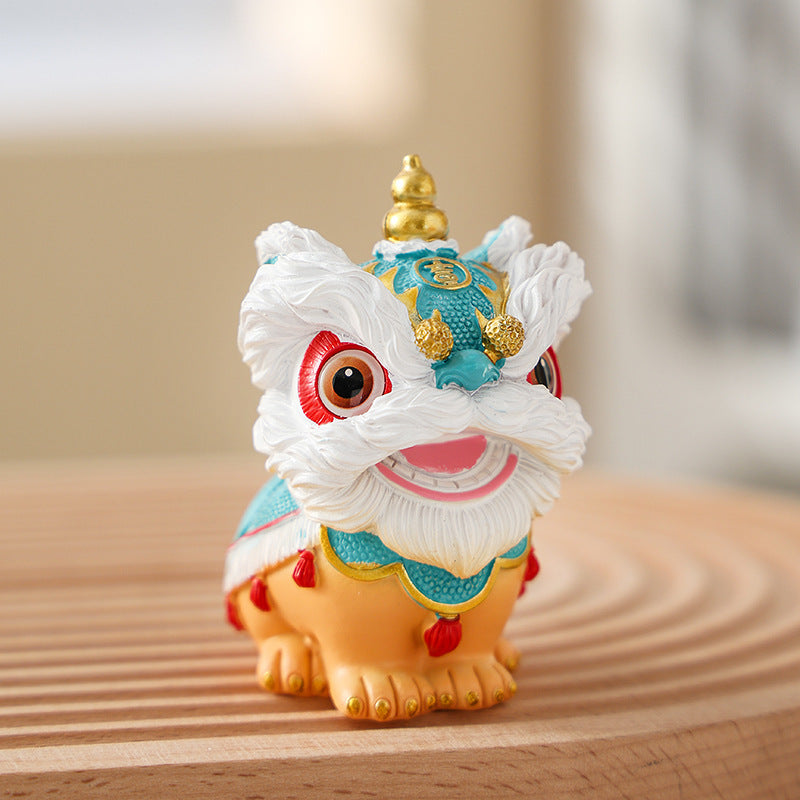 Lion Dance Car Figurine