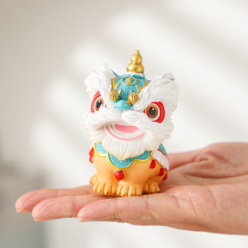 Lion Dance Car Figurine