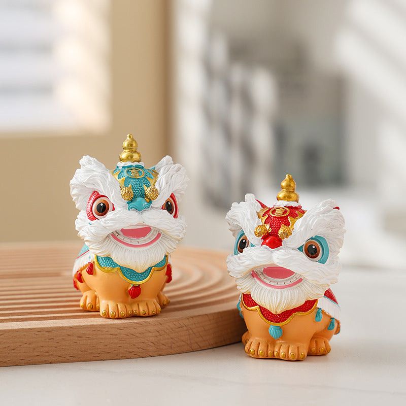 Lion Dance Car Figurine