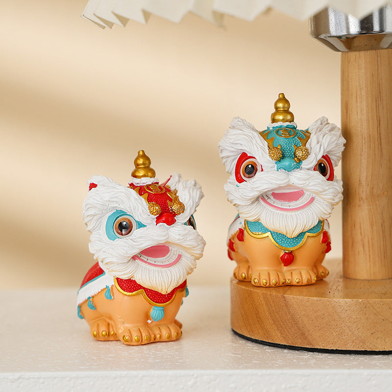 Lion Dance Car Figurine