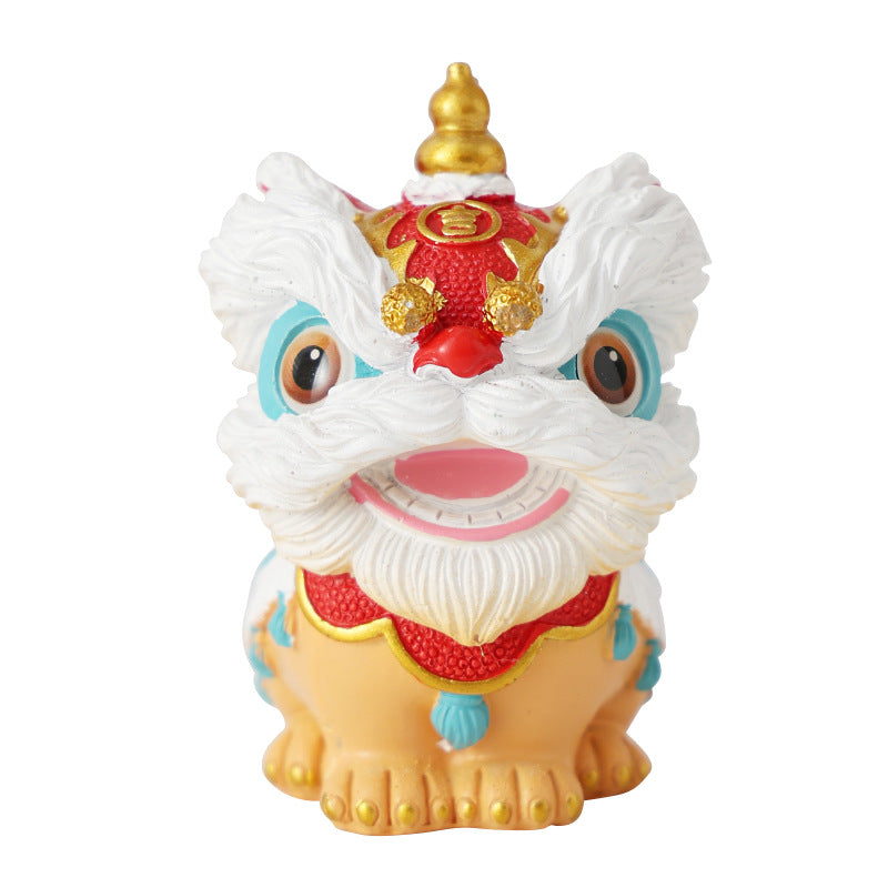 Lion Dance Car Figurine